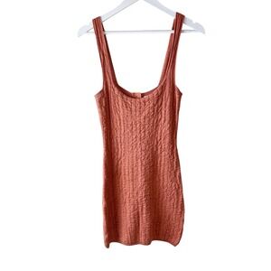 FP Beach Free‎ People Mini Dress Textured Knit Sleeveless XS Orange